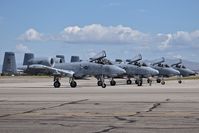  - Four A-10C from the 190th Fighter Sq., 124th Fighter Wing, Idaho ANG awaiting post flight checks. - by Gerald Howard