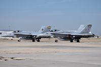  - Two F/A-18C parked on the south GA ramp.VMFA-323 “Death Rattlers”, 3rd MAW, MAG-11, MCAS Miramar, CA.
 - by Gerald Howard