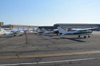  - Six back country aircraft parked on their ramp ready for the day's first flights. - by Gerald Howard