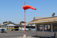  - Closeup of new near mid-field Wind Sock with a good normal ocean breeze blowing steadily. - by Doug Robertson