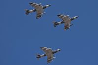  @ Boise Air Terminal/gowen Fld Airport - Three Hawker Hunters overhead for the break to the downwind for RWY 10R. - by Gerald Howard