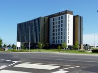  - The front of the Hyatt Place Hotel, recently built at the entrance to Essendon Airport, and Essendon Fields shopping precinct - by red750