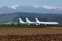  - Tarbes Airport storage with the snow capped Pyrenees in the background - by FerryPNL
