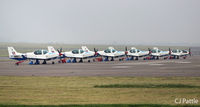  - Grob Prefect line-up @ Barkston Heath - by Clive Pattle