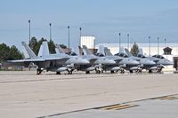  @ Boise Air Terminal/gowen Fld Airport - F/A-18Es and Fs from NAS Oceana at BOI for a week to fly with A-10Cs with the Idaho ANG. VFA-32, VFA-83 and VFA-105. - by Gerald Howard