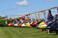  - Part of the line up at Old Warden where the record for number of Auto-gyros was set at 62. - by Graham Reeve