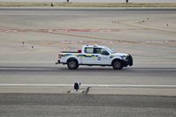  @ Boise Air Terminal/gowen Fld Airport - OPS truck doing a runway check for FOD after a C-5M took off. - by Gerald Howard