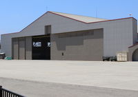  - This entire hangar now is occupied by the Ventura County Fire Department Helicopter Unit with the ramps at each end; formerly just western half and western ramp were occupied by them. - by Doug Robertson