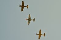  - P-40 & P-51 fly over during airshow. - by Gerald Howard