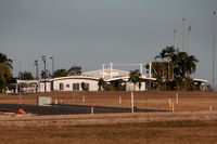  - Bundaberg Airport YBUD viewed from the West on 23Jul2019. Royal Flying Doctor Service (RFDS) hangar behind Terminal. (Low Res.) - by Walnaus47