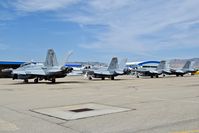  @ Boise Air Terminal/gowen Fld Airport - Visit to BOI for fuel. Two EA-18Gs from VAQ-136 and two F/A-18Cs from VMAF-323. - by Gerald Howard