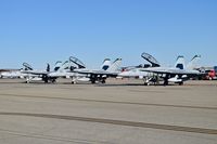  @ Boise Air Terminal/gowen Fld Airport - Tree F/A-18s from VMFAT-101 parked on the north GA ramp. - by Gerald Howard