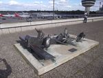  - sculpture 'Vor dem Start in Calais zum Europarundflug 1911 wartet die Mannschaft auf ein Zeichen des Piloten, das Flugzeug loszulassen' 1983 by K. Biederbick on the viewing platform at Berlin-Tegel (now at BER) - by Ingo Warnecke