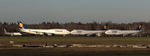  - Three Lufthansa Boeing 747-430s, D-ABTK + D-ABVX + D-ABTL, stored at Twente airport due to the Covid-19 pandemic - by Van Propeller