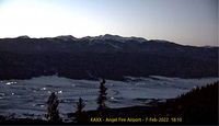 - Angel Fire Airport taken from webcam at Ski Area summit. Feb-2022 at dusk, runway lights at max intensity.  - by J. Tomasin
