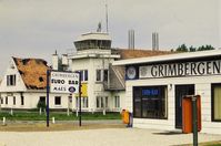  - Decades ago scenery with the SABENA aeroclub damaged by fire - by J.van Mierlo