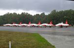  @ Kleine Brogel Air Base Airport - Turkish Stars display team lined up in the pouring rain at the 2022 Sanicole Spottersday at Kleine Brogel air base - by Ingo Warnecke