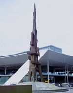  - sculpture 'Start' by J.Magnus in front of the multi-storey car park at Salzburg airport - by Ingo Warnecke