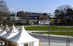  - view from the visitors terrace with temporary pre-boarding tents towards the DLR at Braunschweig/Wolfsburg airport, BS/Waggum - by Ingo Warnecke
