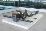  @ Berlin Brandenburg International Airport - sculpture 'Vor dem Start in Calais zum Europarundflug 1911 wartet die Mannschaft auf ein Zeichen des Piloten, das Flugzeug loszulassen' (at the take off in Calais 1911 the crew awaits a signal of the pilot to let go) 1983 by K. Biederbick at BER airport - by iwarnecke