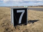  - 7000 feet remaining to end of Runway 28 sign at the abandoned Vaerloese Air Base in Denmark in 2013. The sign was removed shortly afterwards. - by Jan Lundsteen-Jensen