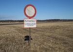  - Access Only With ATC Permission-sign at the runway at the closed Vaerloese Air Base in Denmark. The sign was later removed.  - by Jan Lundsteen-Jensen