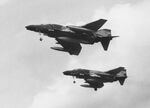  - Two McDonnell F-4D Phantoms of US Air Force on final approach to Runway 28 at Vaerloese Air Base in Denmark in 1969.  - by Jan Lundsteen-Jensen