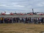 - Crowds streaming to the entrance for the 2025 RIAT. Red Arrows in the background - by FerryPNL