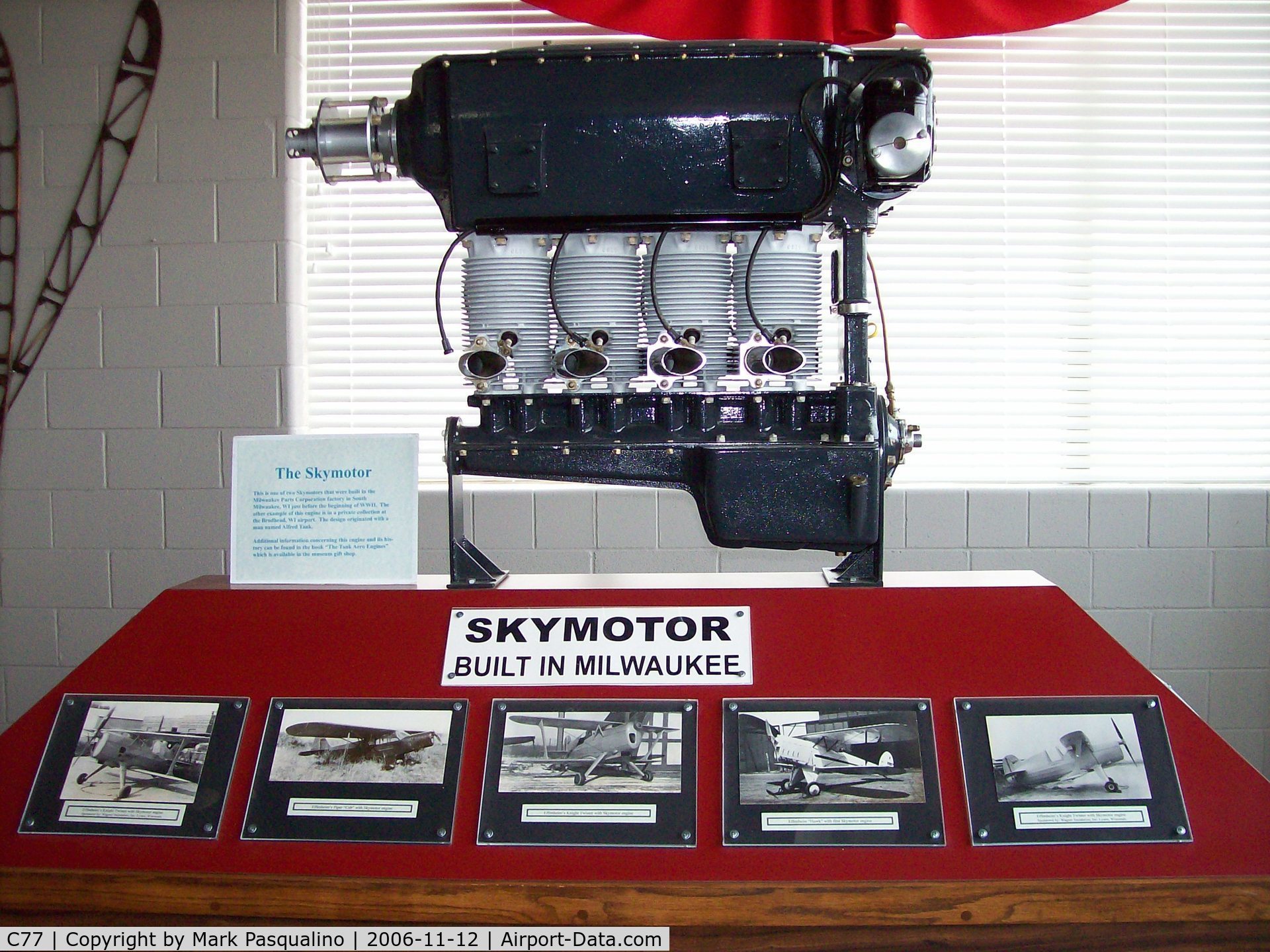 Poplar Grove Airport (C77) - Skymotor engine on display at local air museum
