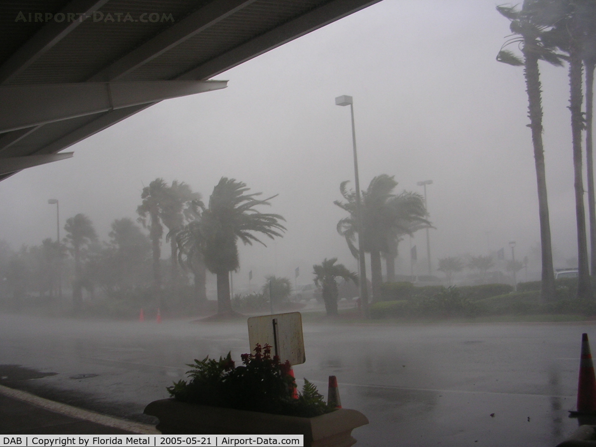 Daytona Beach International Airport (DAB) - Daytona Beach terminal entrance- thunderstorm with 70 mph winds