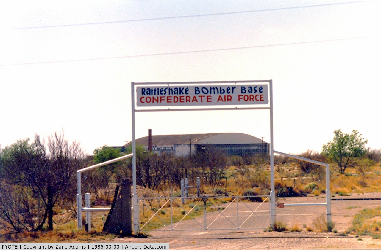 PYOTE Airport - The former Pyote AFB gate and hanger. 