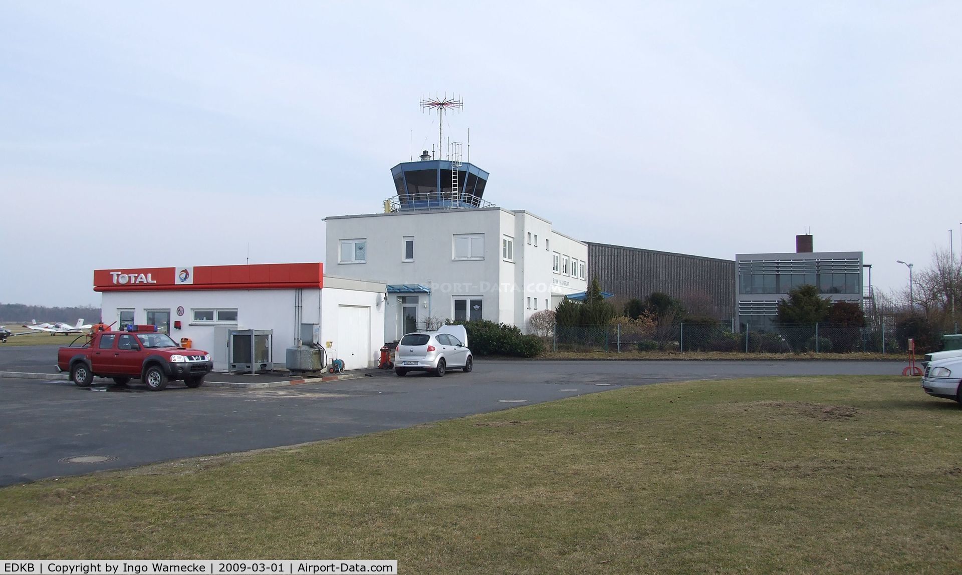 Bonn-Hangelar Airport, Sankt Augustin Germany (EDKB) - tower and airfield fuelling station