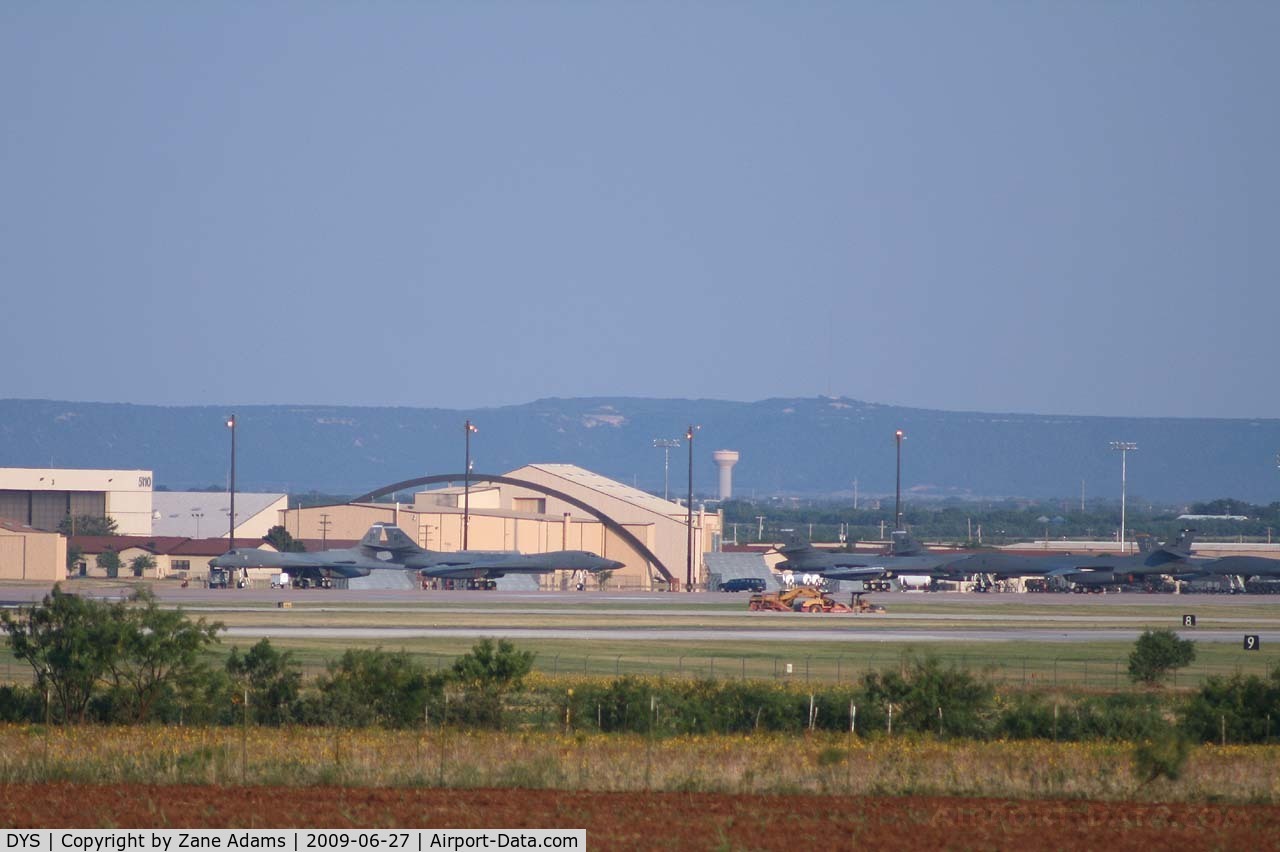 Dyess Afb Airport (DYS) - Dyess Air Force Base flight line and hangers - B-1B's of the 7th Bomb Wing