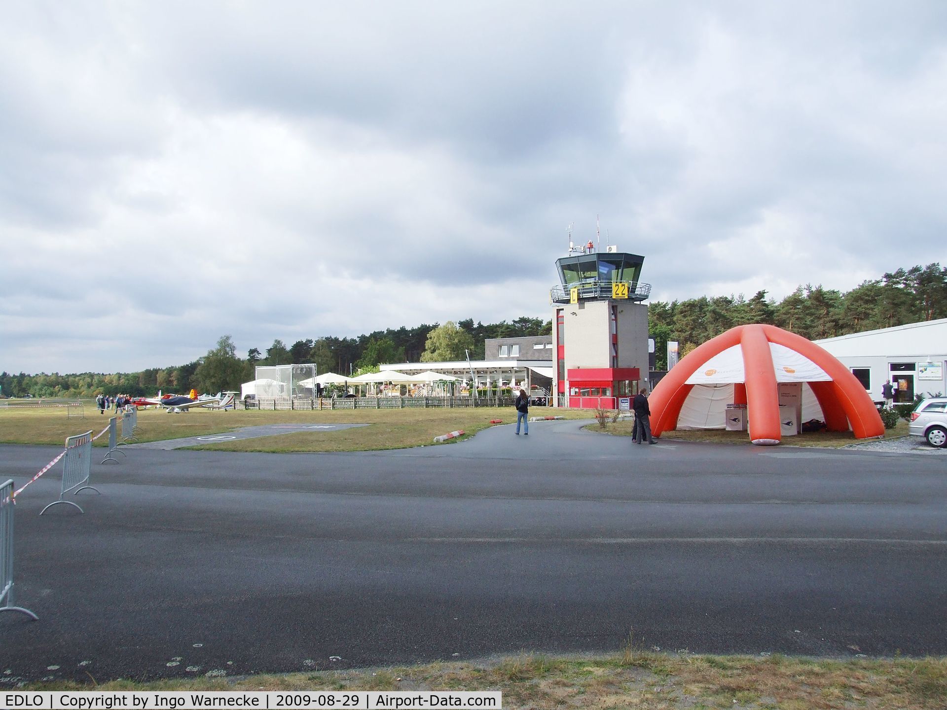 EDLO Airport - Oerlinghausen tower and airfield restaurant