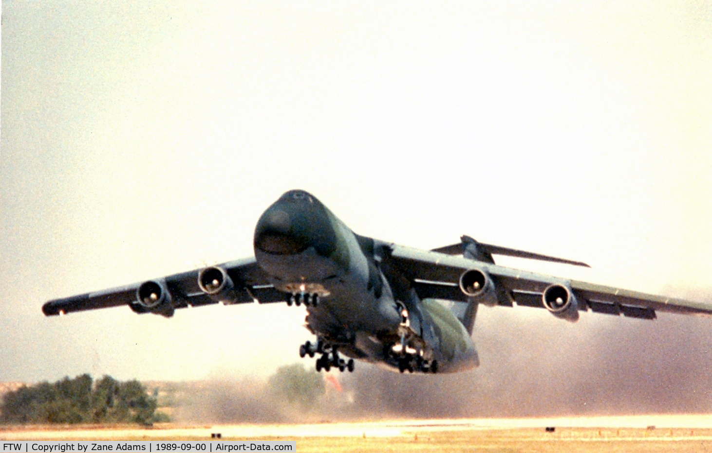 Fort Worth Meacham International Airport (FTW) - C-5A departing Meacham Field after 1989 airshow