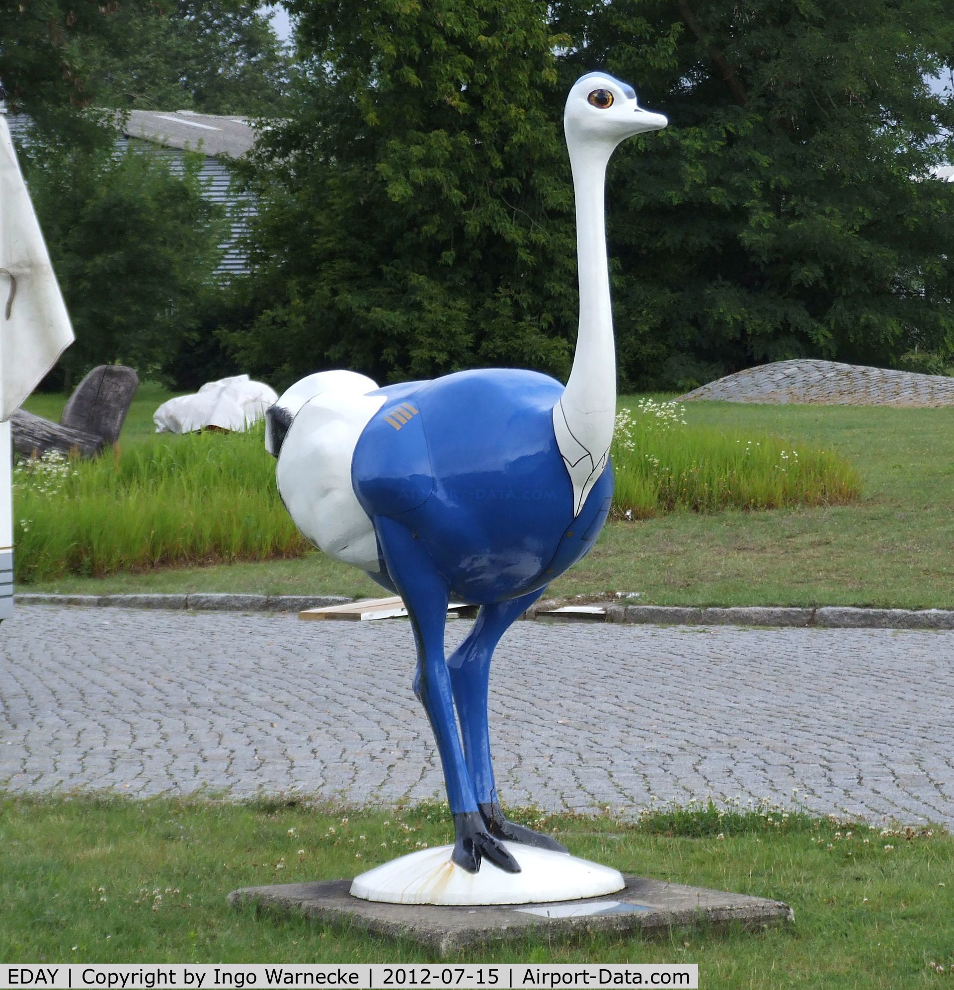 EDAY Airport - Strausberg airfield mascot (these ostriches can be found all over the town)