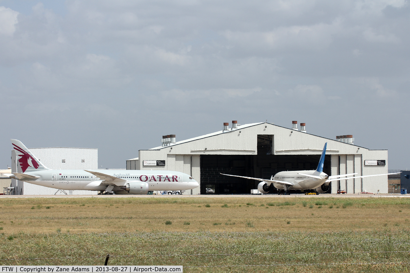 Fort Worth Meacham International Airport (FTW) - Two Boeing 787's at the paint hangar - Meacham Field, Fort Worth, TX 