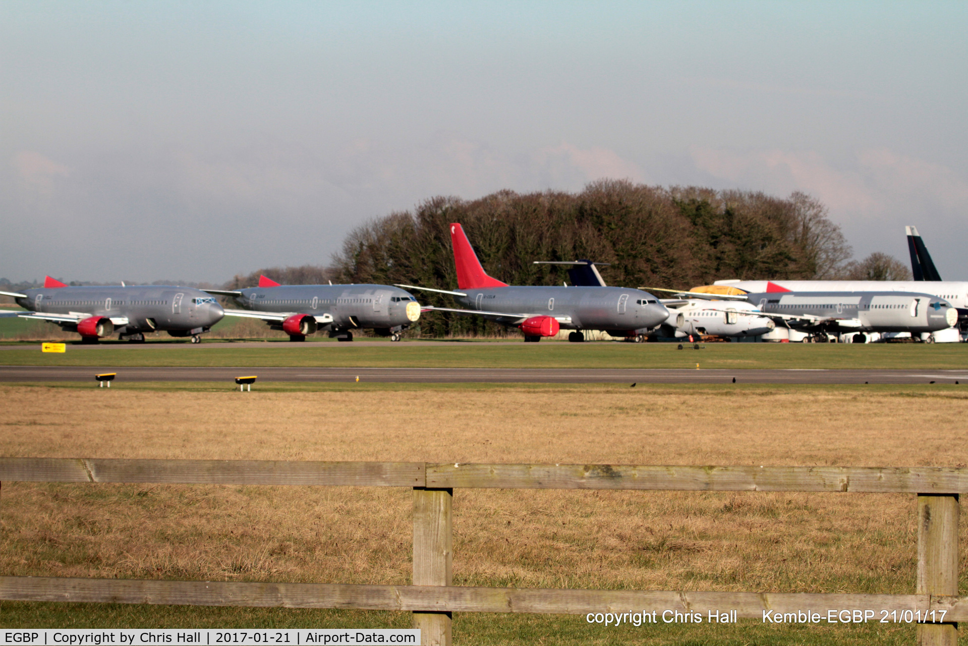 Kemble Airport, Kemble, England United Kingdom (EGBP) - 4 ex Jet2 B737's in the scrapping area at Kemble