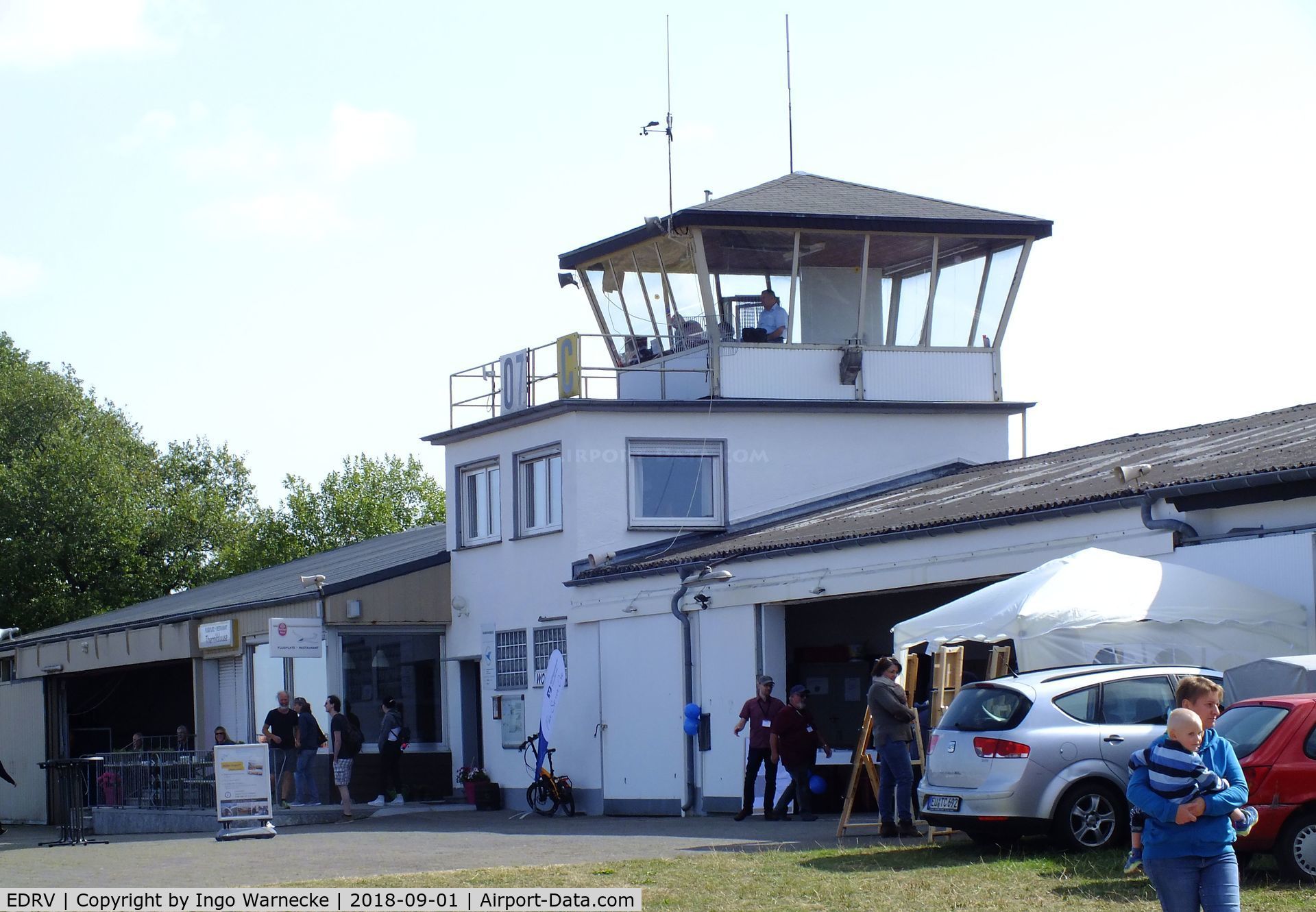 EDRV Airport - airside view of terminal and tower at Wershofen airfield