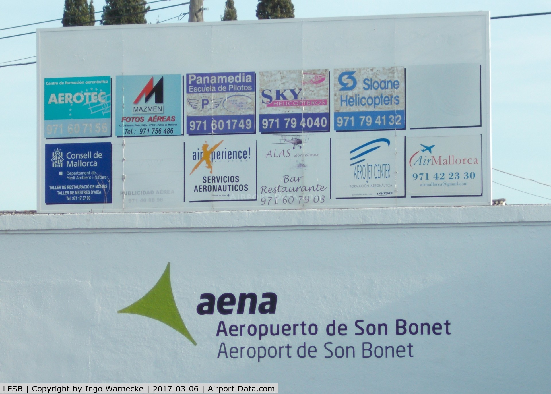 Son Bonet Aerodrome Airport, Palma de Mallorca Spain (LESB) - entry to Son Bonet airport, Mallorca