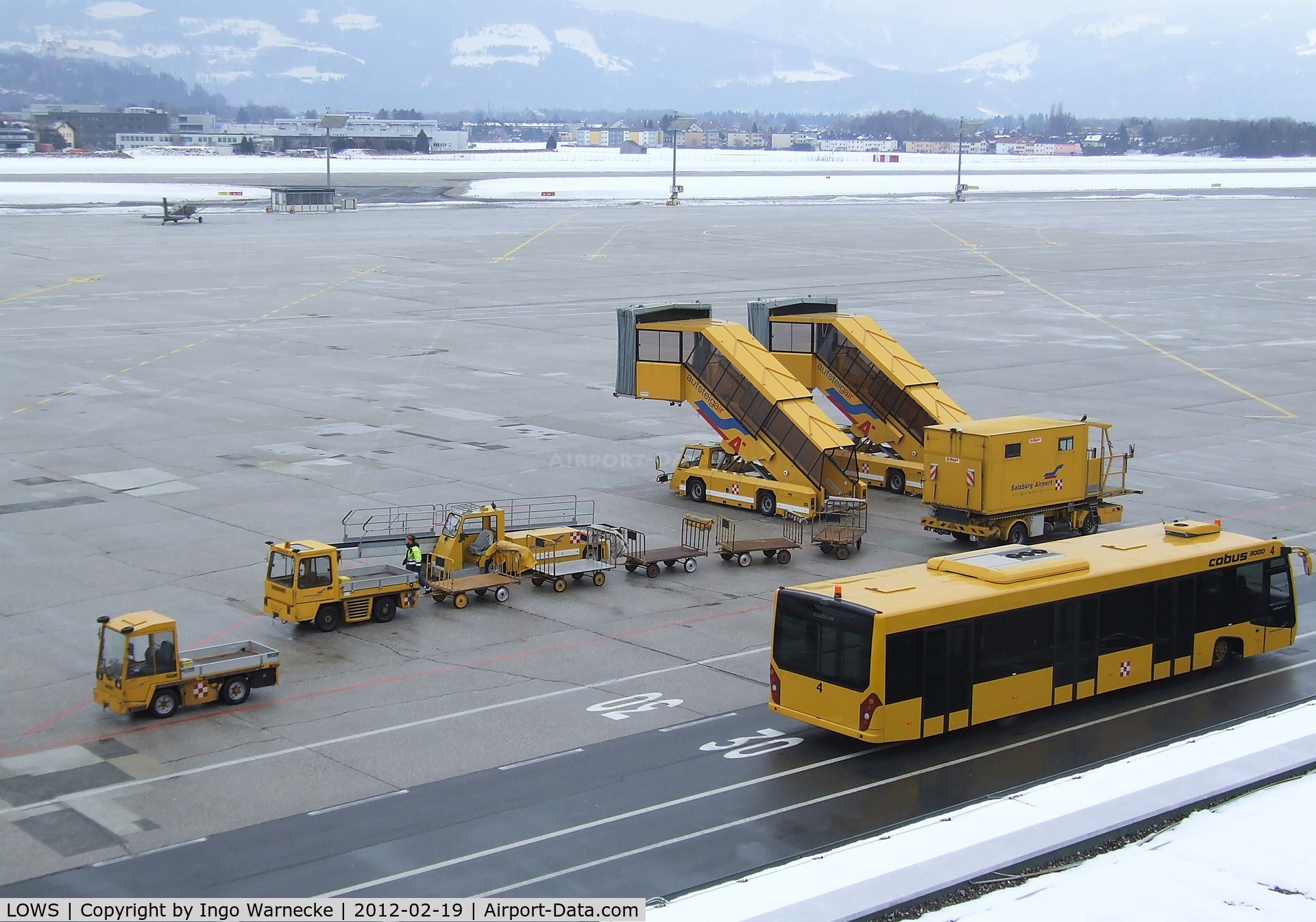 Salzburg Airport, Salzburg Austria (LOWS) - apron at Salzburg W.A.Mozart airport