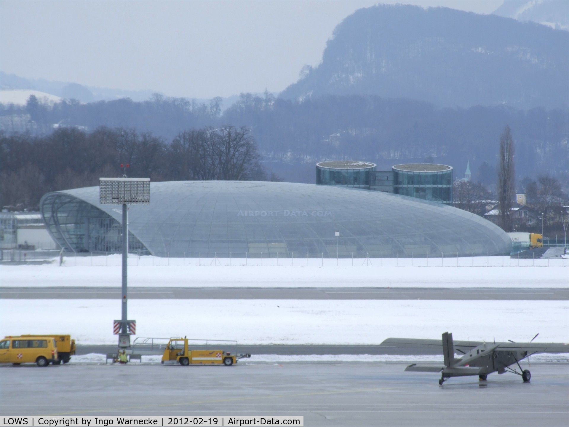 Salzburg Airport, Salzburg Austria (LOWS) - Hangar 7, home of the Red-Bull aircraft collection at Salzburg W.A.Mozart airport