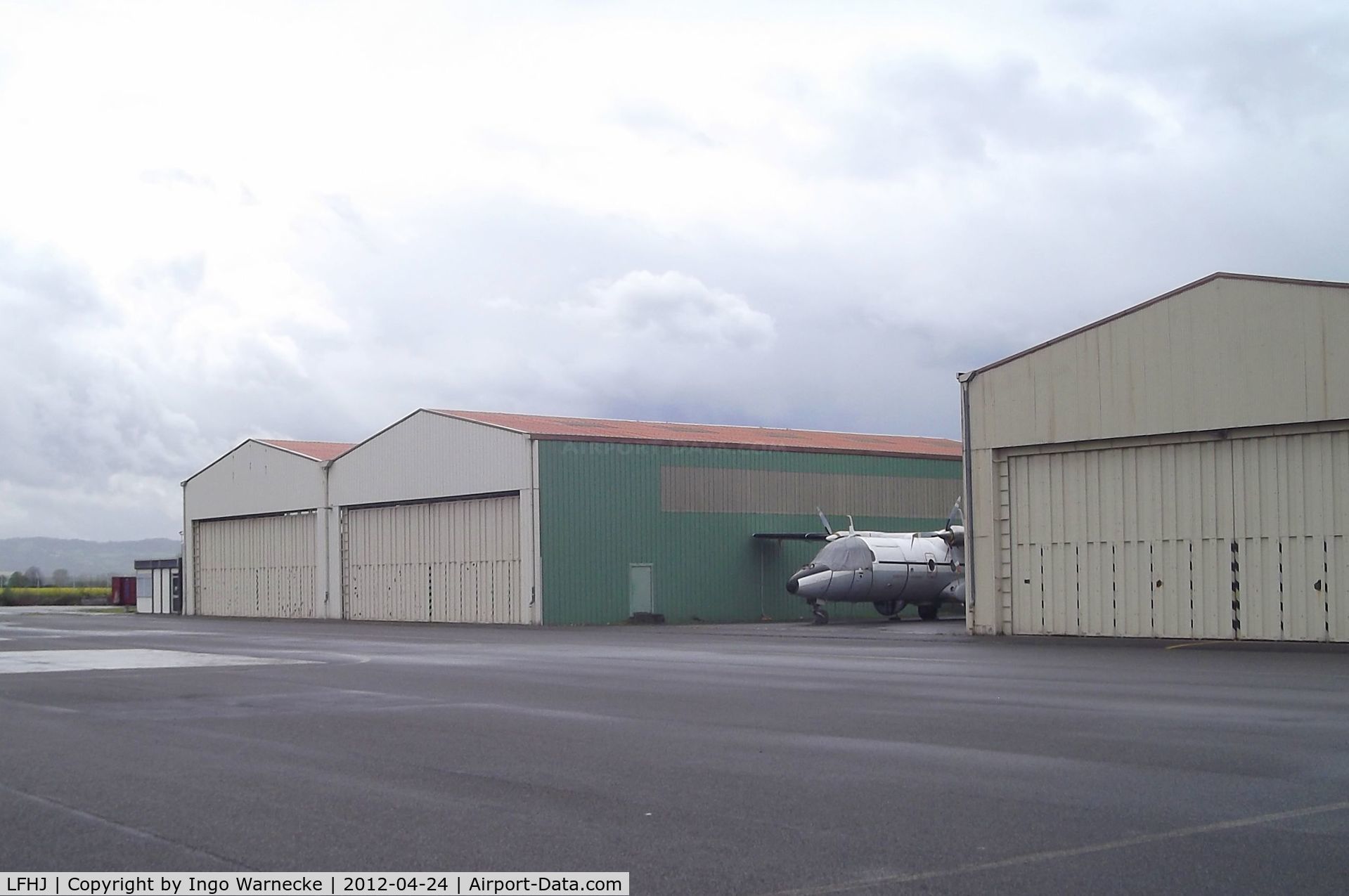 Lyon Corbas Airport, Lyon France (LFHJ) - hangars, including those of the aviation museum Clement Ader, at the Lyon-Corbas airfield