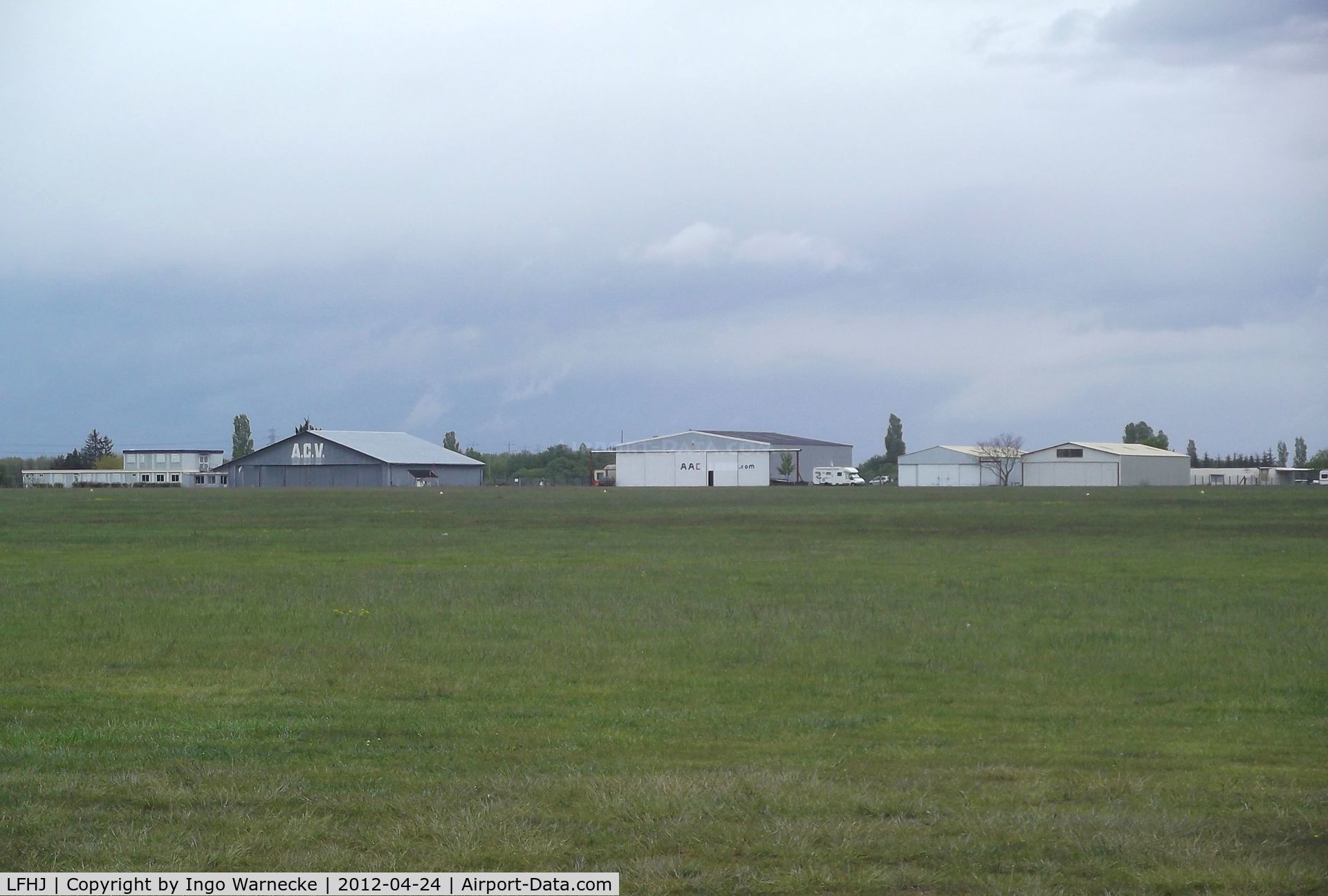 Lyon Corbas Airport, Lyon France (LFHJ) - hangars across the field from the aviation museum Clement Ader, at the Lyon-Corbas airfield