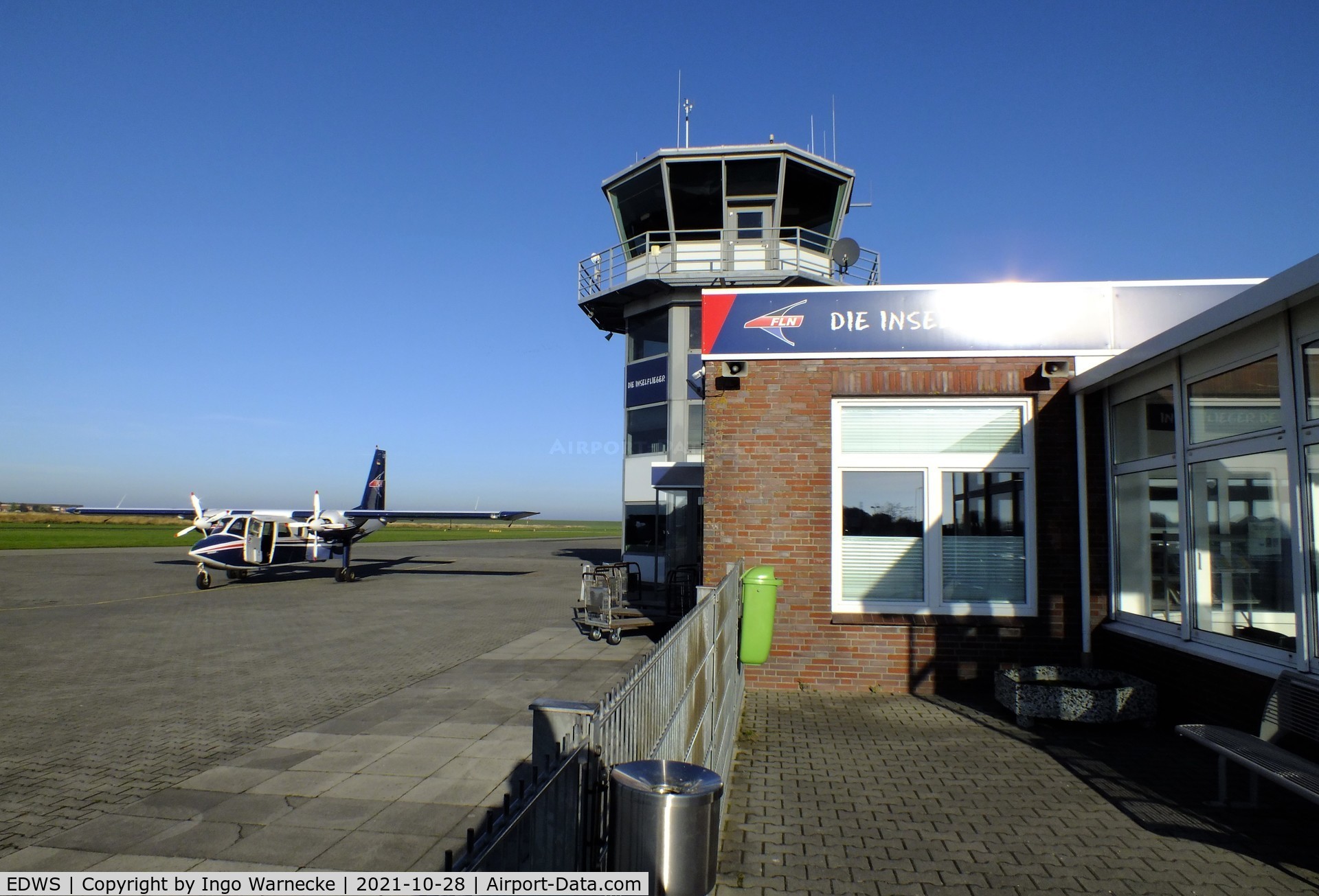 EDWS Airport - tower, terminal and apron at Norden-Norddeich airfield