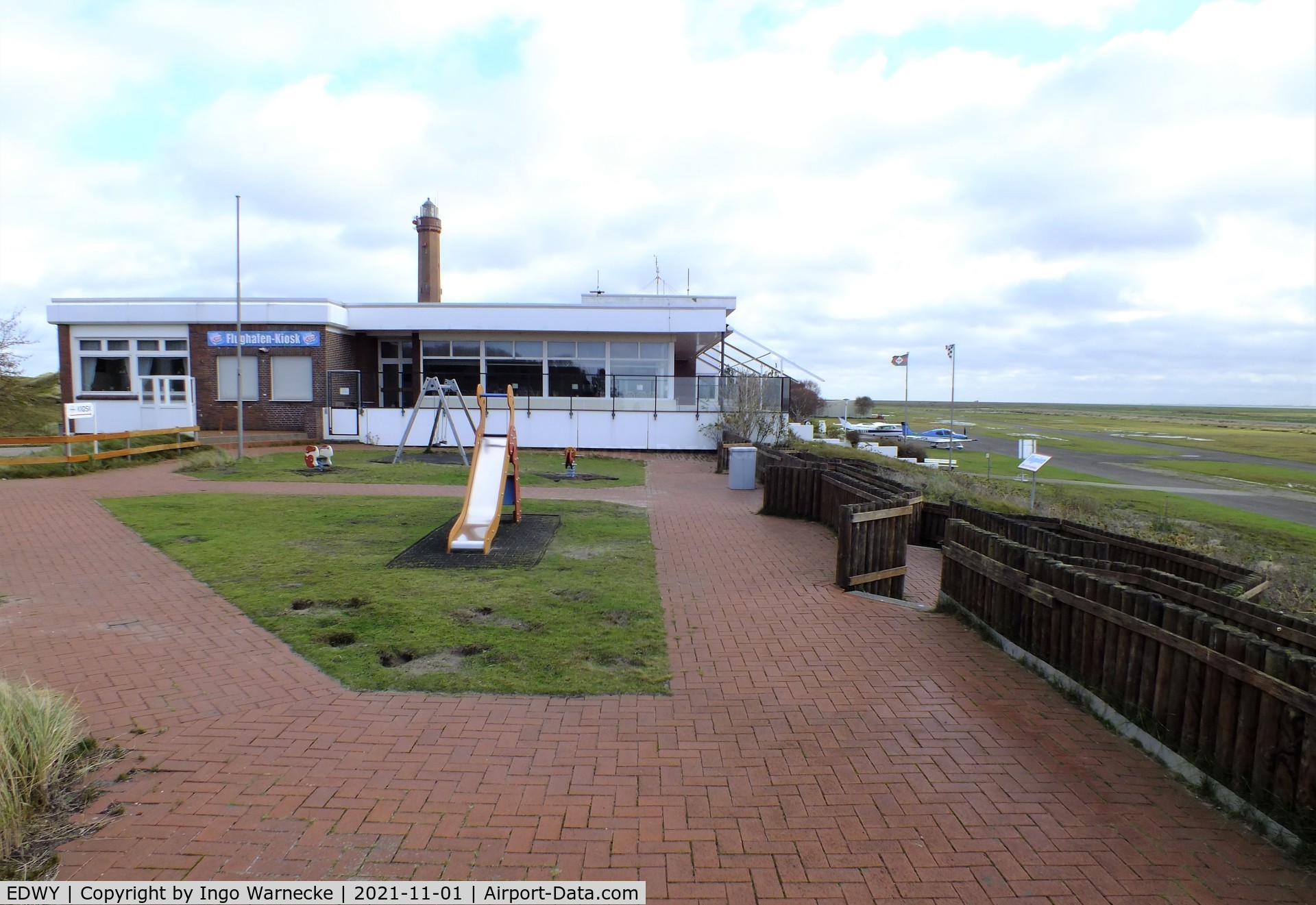 Norderney Airport, Norderney Germany (EDWY) - terminal, restaurant and tower at Norderney airfield