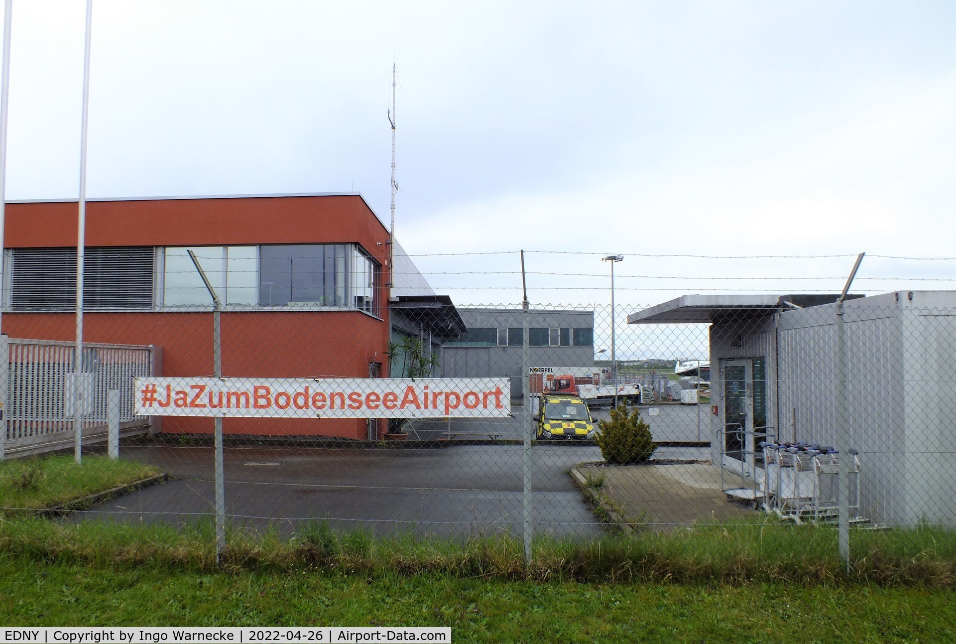 Bodensee Airport, Friedrichshafen Germany (EDNY) - western hangar and building at Friedrichshafen Bodensee airport