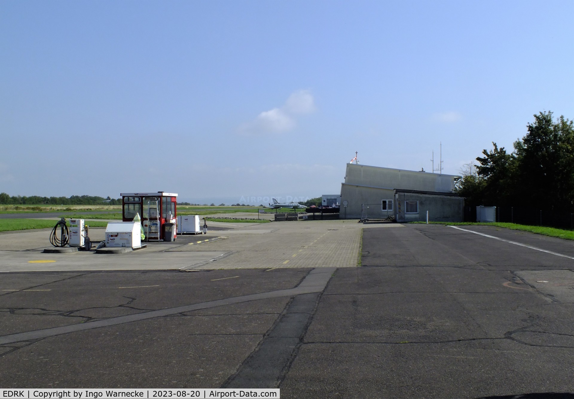 Koblenz Winningen Airport, Winningen, Mosel Germany (EDRK) - apron and eastern hangars at Koblenz-Winningen airfield