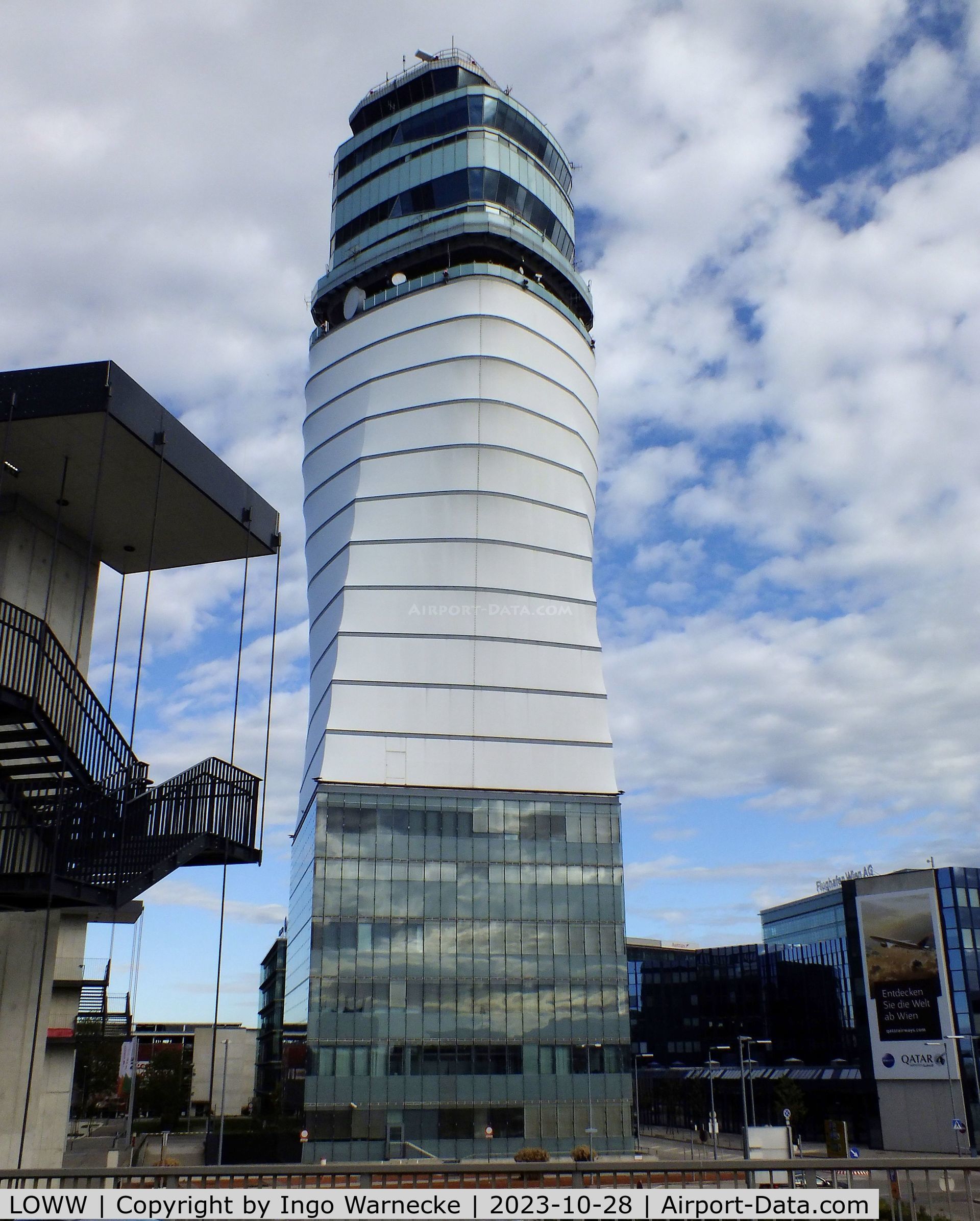 Vienna International Airport, Vienna Austria (LOWW) - looking up at the tower at Wien airport