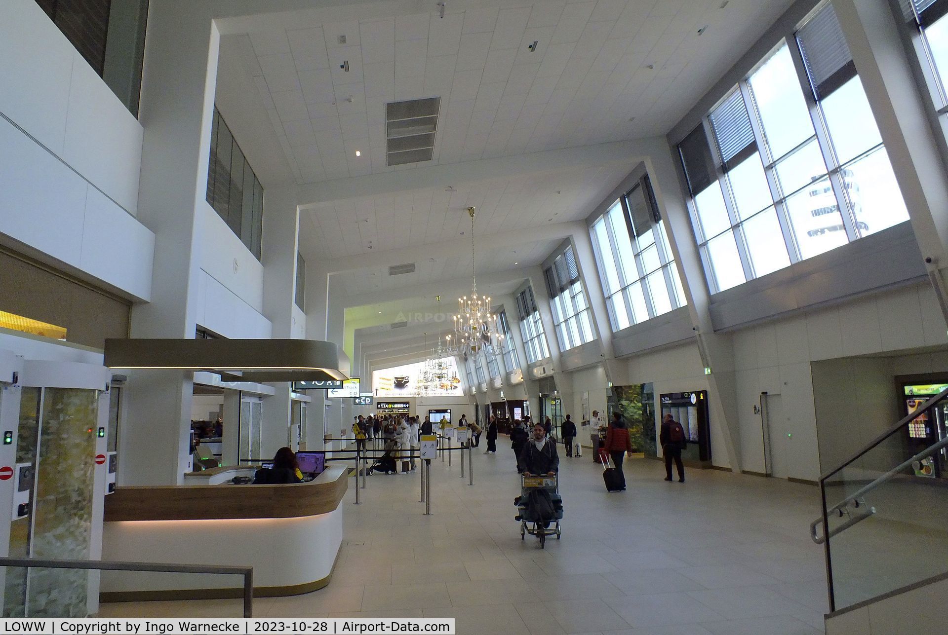 Vienna International Airport, Vienna Austria (LOWW) - inside terminal 1 (straight section, 'hall of chandeliers') at Wien airport